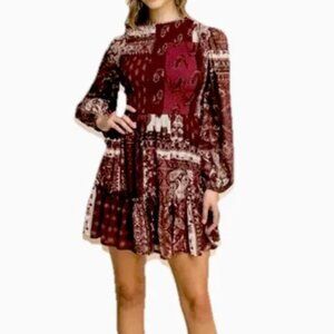 FLYING TOMATO BOOT BARN L VINTAGE PAISLEY PRAIRIE WESTERN PATCHWORK ROMANTIC GEM